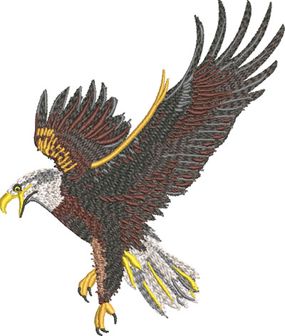 flying eagle embroidery design