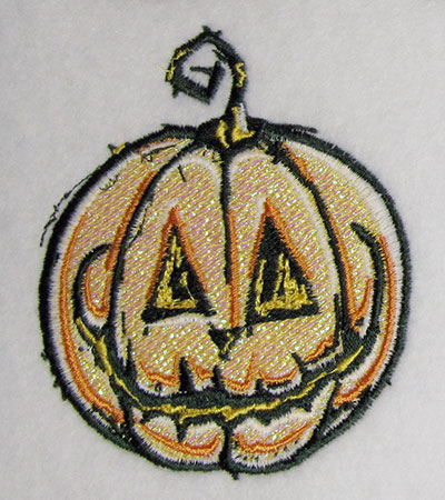 pumpkin mylar embroidery design