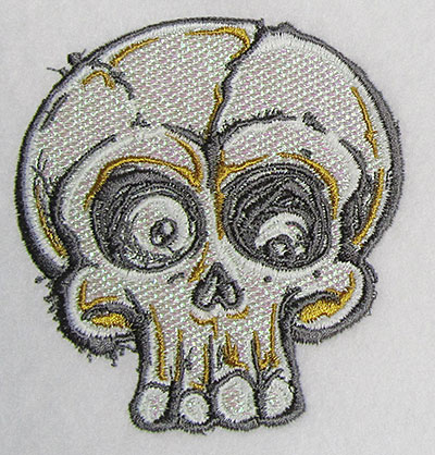 skull mylar embroidery design