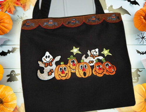 Easy DIY Halloween Trick or Treat Bag: Machine Embroidery