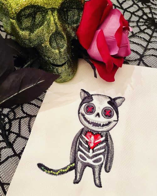 Halloween skeleton cat