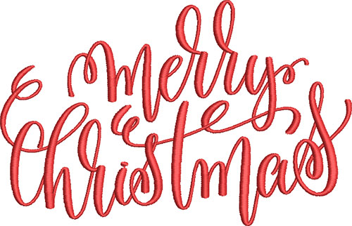 Merry Christmas Embroidery Design