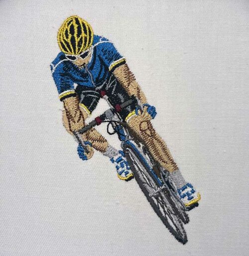 cycling front embroidery design