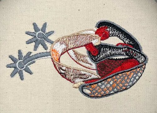 pair of spurs embroidery design