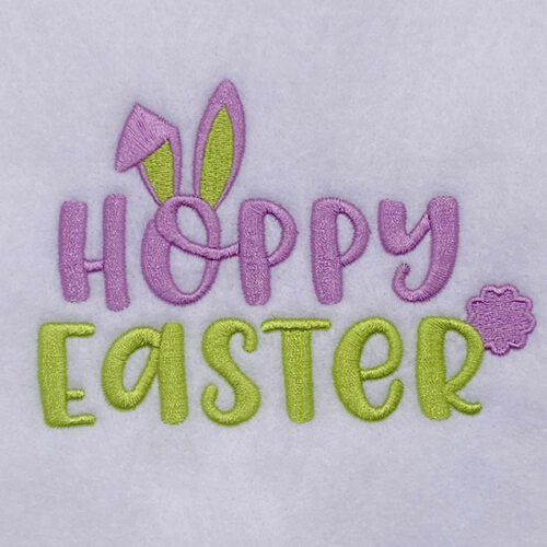 hoppy easter embroidery design