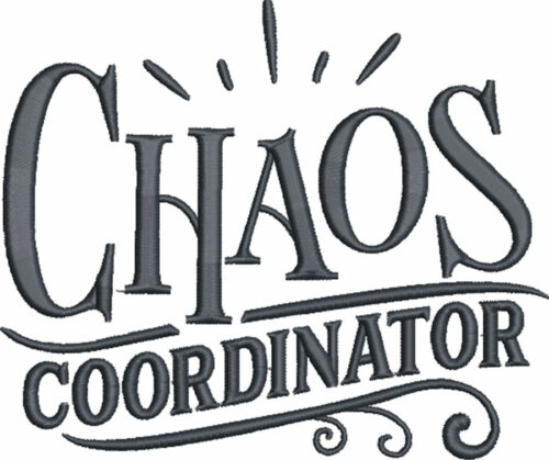 chaos coodinator embroidery design