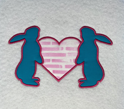 bunnies with heart applique