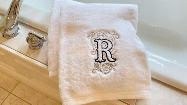 monogram hatch smash towel