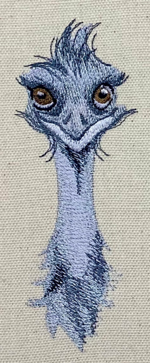 emu face embroidery design