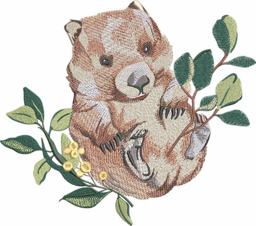 Quokka embroidery design