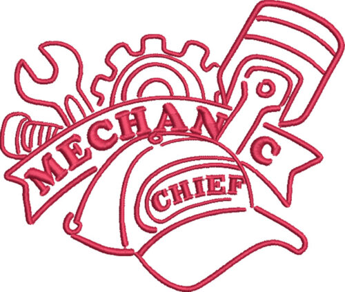 mechanic embroidery design