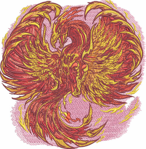 Rising Phoenix embroidery design