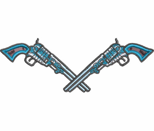 crossed pistols embroidery design