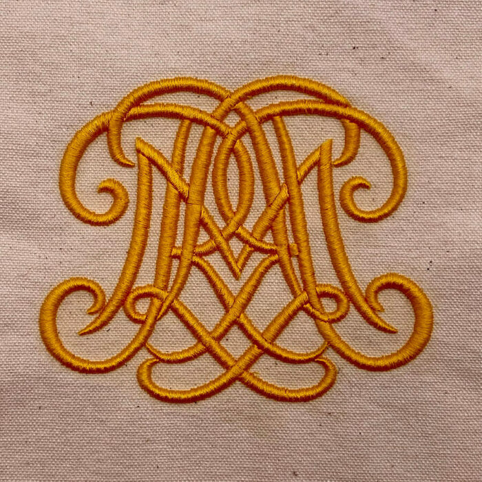 M monogram Embroidery Design - 3D Puff Stuff