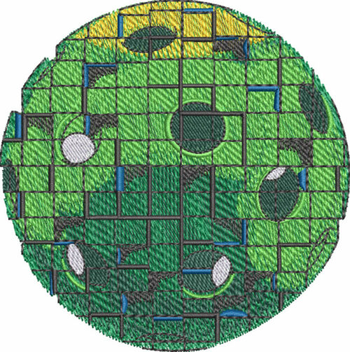 Sliding Pickleball embroidery design