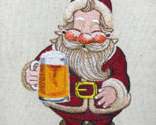 Santa beer embroidery design