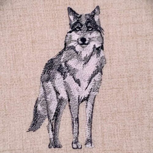 wolf embroidery design