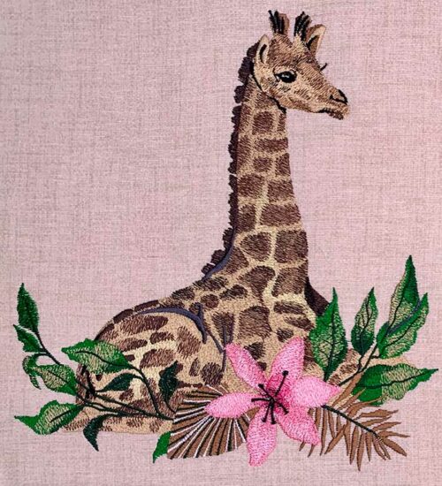 African Animals Giraffe embroidery design