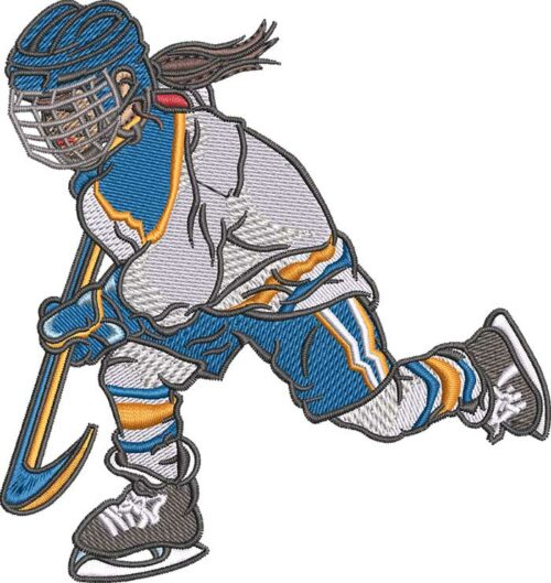 Youth Hockey Girl embroidery design