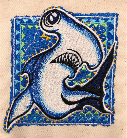 Graphic Hammerhead embroidery design