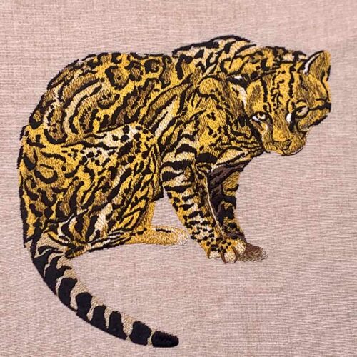 leopard embroidery design