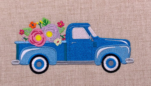 Easter Truck embroidery design