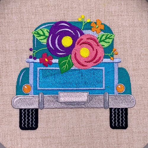 Easter Truck embroidery design