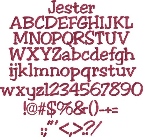 Jester Bx Embroidery Design Font