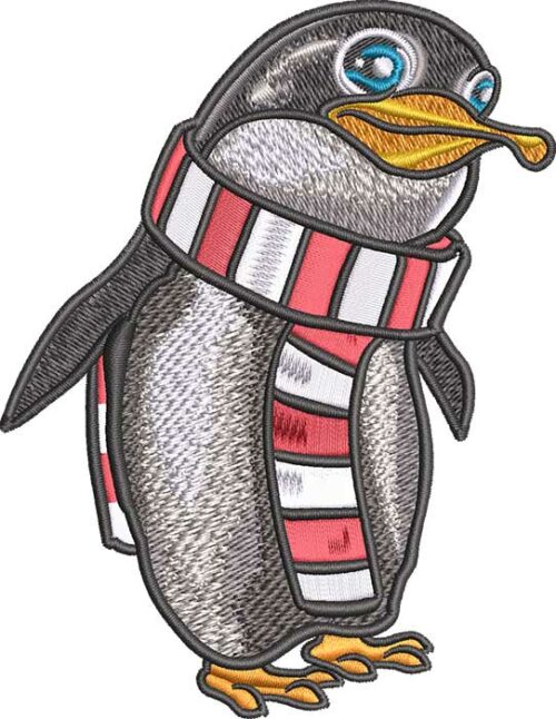 Little penguin embroidery design