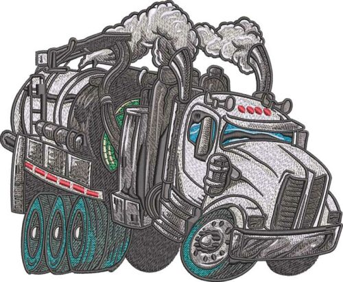 Cleaning Truck Embroidery Design