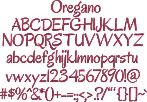 Oregano Bx Embroidery Font