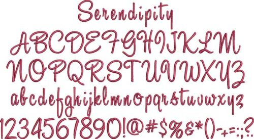 Serendipity BX embroidery font