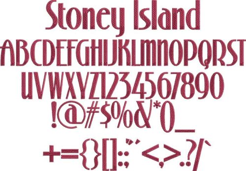 Stoney Island BX embroidery font