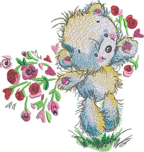 Teddy Bear Love embroidery design