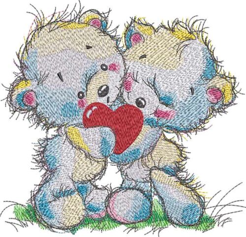 Teddy Bear Love embroidery design