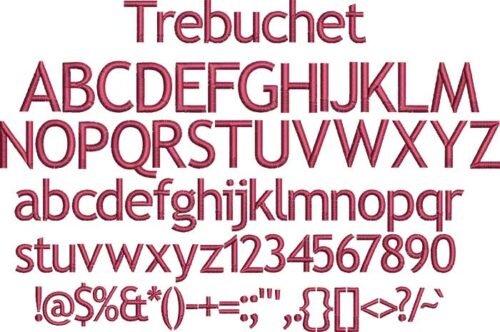 Trebuchet BX embroidery font