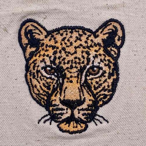 Leopard face embroidery design