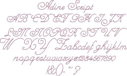 Adine Script 10mm BX embroidery font