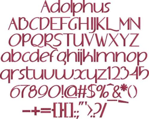 Adolphus BX embroidery font