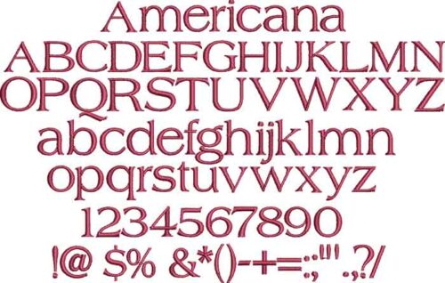 Americana BX embroidery font