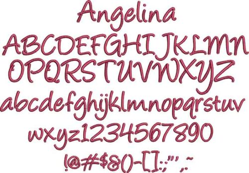 Angelina BX embroidery font