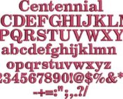 Centennial BX embroidery font