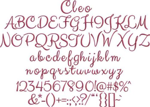 Cleo BX embroidery font