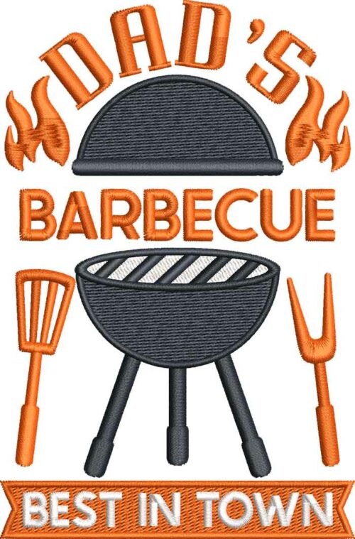 Dad's barbecue embroidery design