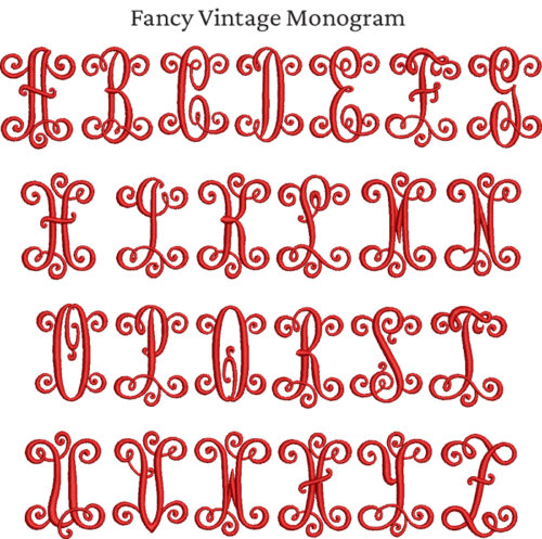 MGM Fancy Vintage Monogram BX Native Embroidery Font