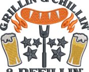 Grillin and chillin embroidery design