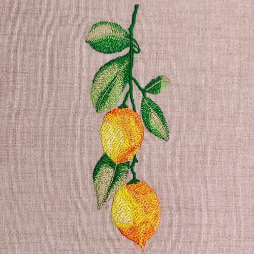 Lemons On Branch Embroidery Design