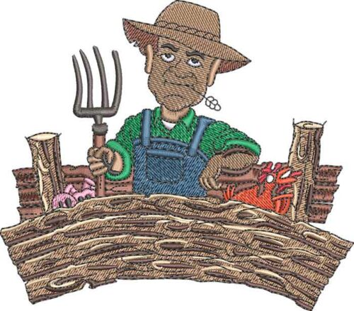 Cool Farmer embroidery design