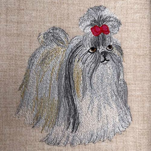 AD Shiatsu Dog Embroidery Deisgn