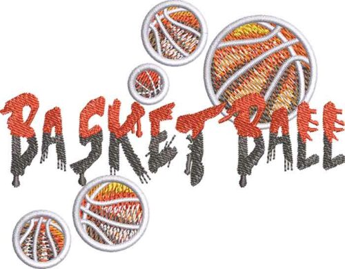 Basketball Embroidery Design